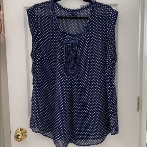 Gap XXL sheer sleeveless heart print blouse